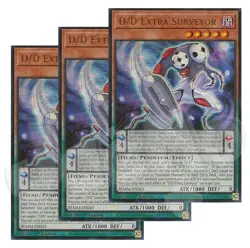 Yugioh - D/D Extra Surveyor x 3 - 1st Edition Ultra Rare NM - Free Holo Card - Image 1