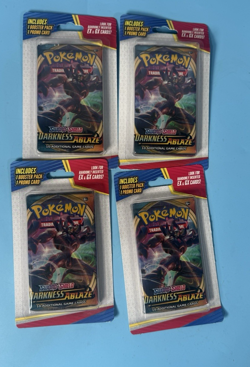 Pokemon Sword & Shield Factory Sealed Booster Pack +1 Promo Card lot of 4 - Image 1