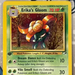 Erika's Gloom 46/132 1st Edition Gym Heroes Set WOTC Vintage Pokemon Card LP/MP - Image 2