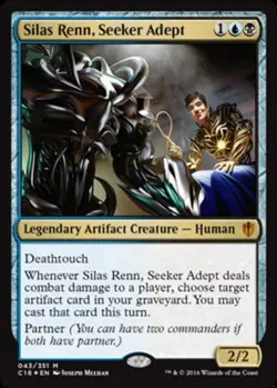 Heavy Play, English MTG Foil Silas Renn, Seeker Adept - Foil Commander 2016 Magi - Image 1