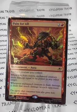 FOIL Prerelease PAIN FOR ALL mtg SEALED Edge of Eternities 1 Rare PROMO - Image 1