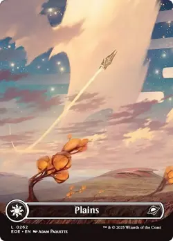 FOIL Full Art PLAINS mtg NM Edge of Eternities 1 Basic Land - Image 1