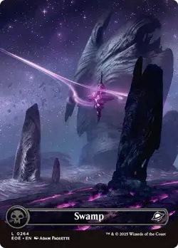 FOIL Full Art SWAMP mtg NM Edge of Eternities 1 Basic Land - Image 1