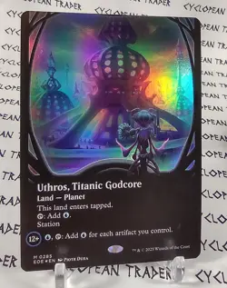 FOIL Borderless UTHROS, TITANIC GODCORE mtg NM Edge of Eternities 1 Mythic - Image 1
