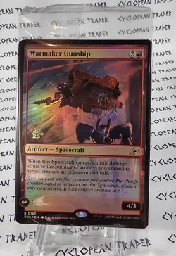FOIL Prerelease WARMAKER GUNSHIP mtg SEALED Edge of Eternities 1 Rare PROMO - Image 1