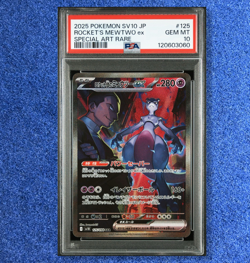 Pokemon Cards PSA 10 TEAM ROCKET'S MEWTWO ex 125 SAR sv10 GLORY OF TEAM ROCKET - Image 1
