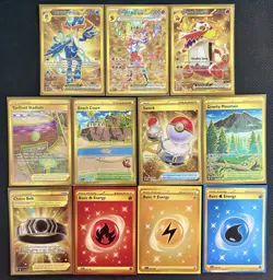Pokemon TCG Gold Hyper Rare Lot of 11 Cards - Scarlet & Violet, Sword & Shield - Image 1