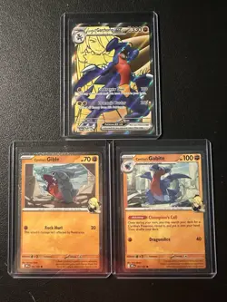 Pokemon Cynthia’s Garchomp Ex 204 Black Star Promo, Gible + Gabite Cosmos Holo - Image 1