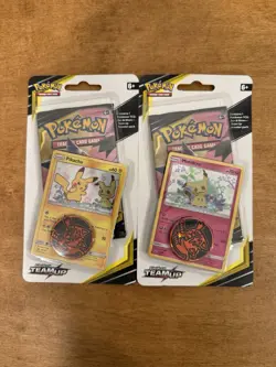 TEAM UP Checklane Blister Packs Pokemon Sun & Moon Booster Lot of 2 - SEALED - Image 1