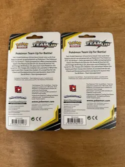 TEAM UP Checklane Blister Packs Pokemon Sun & Moon Booster Lot of 2 - SEALED - Image 2