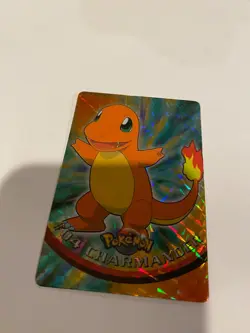 1999 Pokemon Topps Black Logo Charmander #04 Holo Foil TV Animation Series NM - Image 1