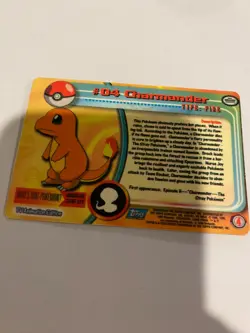 1999 Pokemon Topps Black Logo Charmander #04 Holo Foil TV Animation Series NM - Image 2