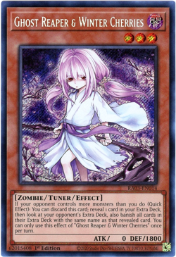 Yugioh! Ghost Reaper & Winter Cherries Alternate Art RA03-EN014 Secret Rare NM/M - Image 1