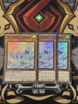 YUGIOH MULCHARMY FUWALOS SUPER RARE 1ST EDITION NEAR MINT 3X PLAYSET RA04-EN050 - Image 1