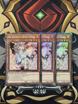 YUGIOH ASH BLOSSOM & JOYOUS SPRING COLLECTOR'S RARE NM 3X PLAYSET RA04-EN025 - Image 1