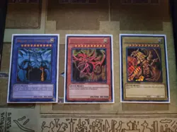 YUGIOH TCG RA/OBELISK/SLIFER YGLD LIMITED EDITION EGYPTIAN GOD SET NM 1996 - Image 1