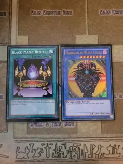 YUGIOH MAGICIAN OF BLACK CHAOS ULTRA + BLACK MAGIC RITUAL YGLD COM 1ST NM 1996 - Image 1