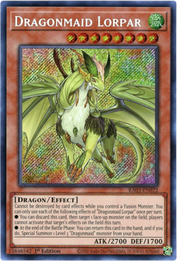 Yugioh! Dragonmaid Lorpar RA03-EN022 Secret Rare NM/M Quarter Century Bonanza - Image 1