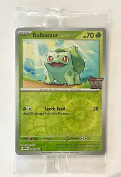 Bulbasaur 001/165 Pokemon TCG Scarlet & Violet 151 Best Buy Stamped Promo Sealed - Image 1