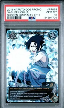 Naruto TCG Sasuke Uchiha Full Art Foil Promo Card Shonen Jump Magazine Psa 10 - Image 1