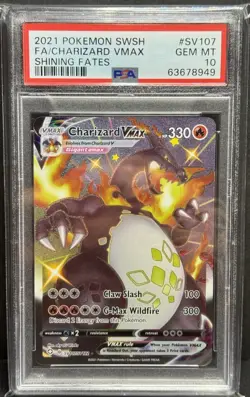 PSA 10 Charizard VMAX SV107/SV122 Shining Fates Shiny Vault Pokemon Card - Image 1