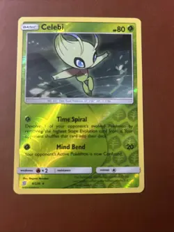 Pokemon Unified Minds Sun & Moon Celebi Reverse Holo Rare Card 4/236 NM 2019 - Image 1