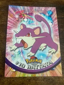 RATTATA #19 - BLUE Logo - NON-HOLO - SERIES 1 - TOPPS Pokemon Card Vintage - Image 1