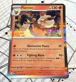 2023 Pokemon Card FLAREON 136/165 Holo SV: Scarlet & Violet 151 - Image 1