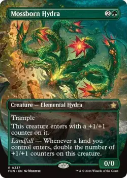 Mossborn Hydra (Borderless) - Near Mint MTG Foundations - Image 1