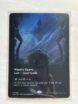 1x - Watery Grave - FOIL BORDERLESS #286 - Edge of Eternities - NM MTG - Image 1