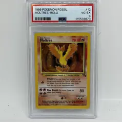 1999 POKEMON FOSSIL MOLTRES 12/62 HOLO PSA 4 VG-EX Fresh Grade - Image 1