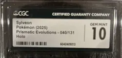 2025 POKEMON PRISMATIC EVOLUTIONS: 040/131 SYLVEON Holo Gem Mint 10 - Image 3