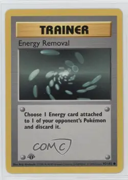 Energy Removal Shadowless 1st Ed. Pokemon Base Set #92 1999 0vw3 - Image 1