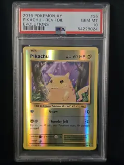 2016 Pokemon TCG XY Evolutions PIKACHU Reverse Holo 35/108 PSA 10 GEM MINT - Image 1