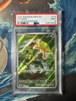 2023 POKEMON MEW EN-151 ILLUSTRATION RARE #172 CATERPIE PSA 9 - Image 1