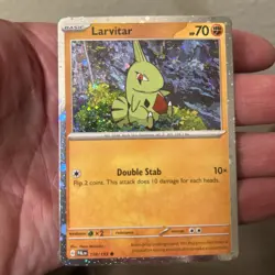 Pokemon Paldea Evolved Larvitar Cosmos Holo Common 110/193 NM - Image 1