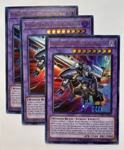 3x Yugioh Rindbrumm the Striking Dragon PHHY-EN034 Ultra Rare 1st Ed LP Playset - Image 1