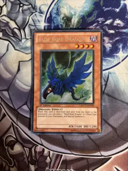 (YBL) Yugioh Blue Rose Dragon EXVC-EN099 Secret Rare 1st Ed LP - Image 1