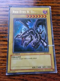 PL! Yugioh Red-Eyes Black Dragon SDJ-001 1st Edition Holo Rare Yu-Gi-Oh! - Image 1