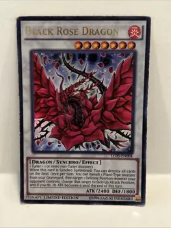 YuGiOh Black Rose Dragon CT05-EN003 Limited Edition Secret Rare LP - Image 1