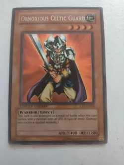 Obnoxious Celtic Guard DB2-EN112 Ultra Rare Light Play+ Yugioh - Image 1