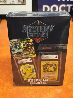 Pokemon 2025 Mystery Gems 1 Graded Card + 1 Booster Pack Sealed - Image 1