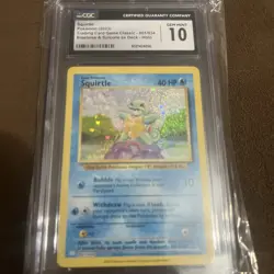 CGC 10 GEM MINT Squirtle 1999 Base Set 63/102 Pokemon Card psa - Image 3