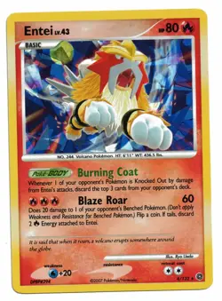 Pokemon Card: Entei SHATTERED HOLO 4/132 D&P Secret Wonders Set Rare! - Image 1