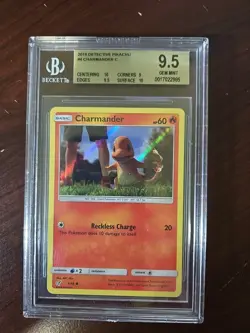 2019 POKEMON SUN & MOON DETECTIVE PIKACHU #4 CHARMANDER-HOLO BGS 9 #4 PSA - Image 1