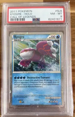 2011 POKEMON CALL OF LEGENDS #SL6 KYOGRE HOLO PSA 8 - Image 1