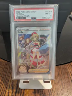 2023 POKEMON SWORD & SHIELD CROWN ZENITH #GG63 FULL ART/IRIDA PSA 8 - Image 1