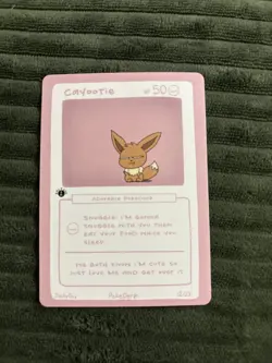 Pokederp 1st Edition Cayootie Eevee 12/25 Second Print Custom Derpy Card - Image 1