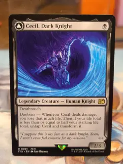0091 Cecil, Dark Knight FFIV Human Knight Final Fantasy NM Card MTG Rare FIN - Image 1