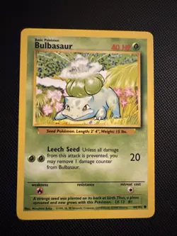 44/102 Bulbasaur - Base Set - Common Pokemon TCG Card - Image 1